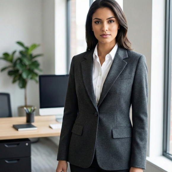 Orvis Jackets & Blazers - Orvis Charcoal Gray Blazer Jacket Women’s Petite 8P Single Button Career